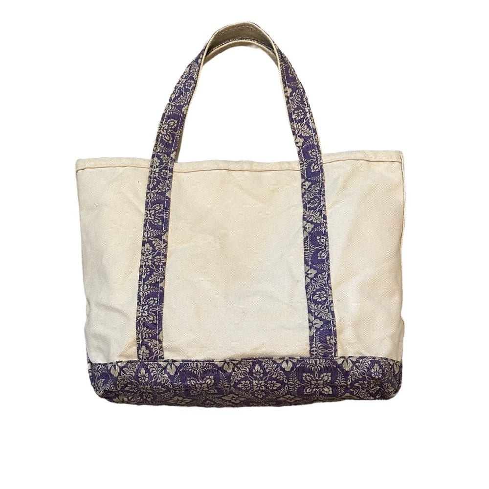 L.L. Bean - vintage Boat and Tote rare purple hibiscus pattern